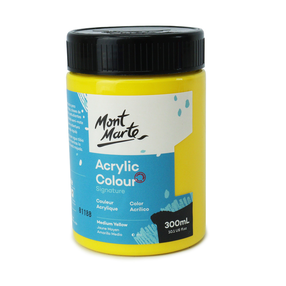 Acrylic Paint 300ml Colour Medium Yellow Mont Marte